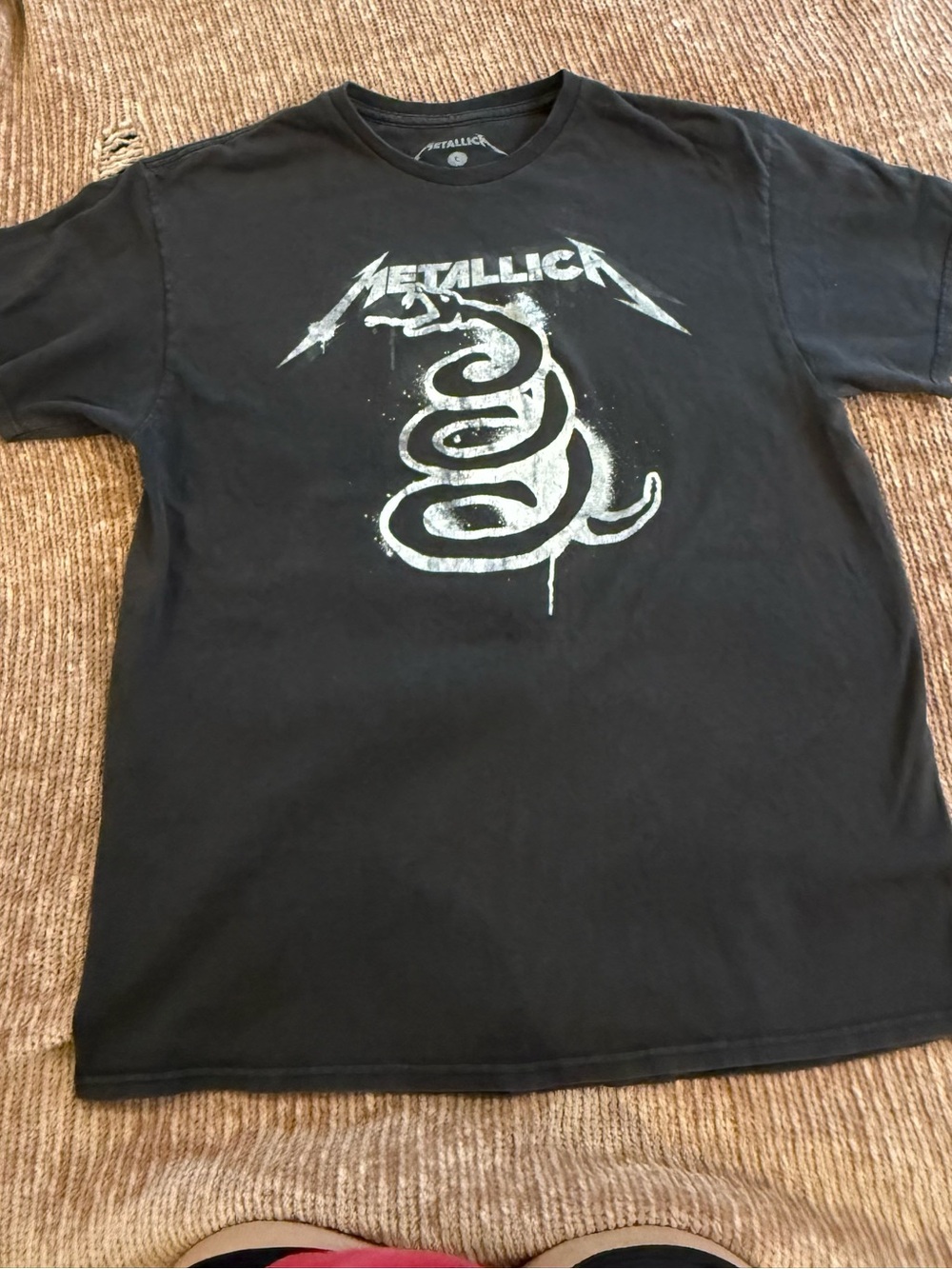 Metallica Black Album Snake Graphic T-Shirt Mens Large Black 100% Cotton Tee